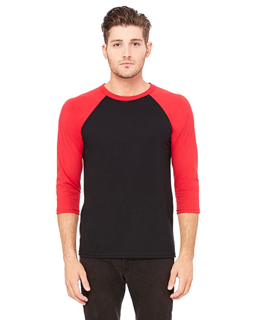 Bella + Canvas 3200 Men Bella 3200  3/4-Sleeve Baseball T-Shirt