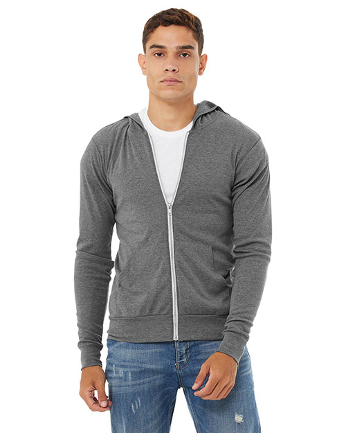 Canvas 3939 Men  5.6 Oz. Triblend Lightweight Hoodie Grey Triblend at bigntallapparel