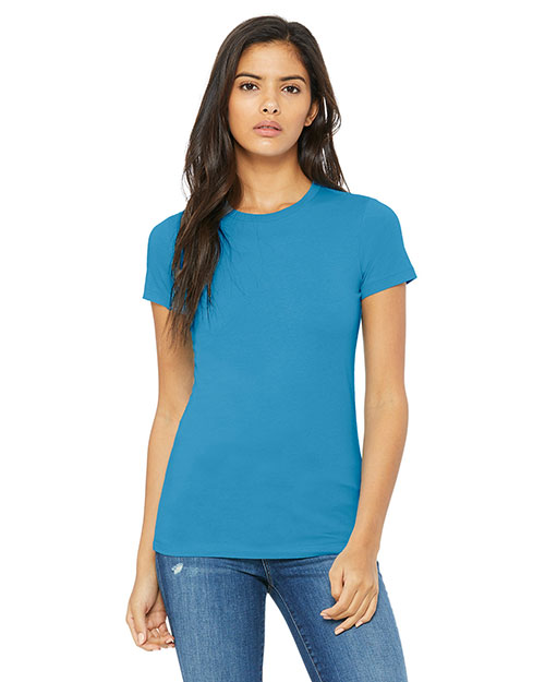 Bella 6004 Women The Favorite T-Shirt Aqua at bigntallapparel