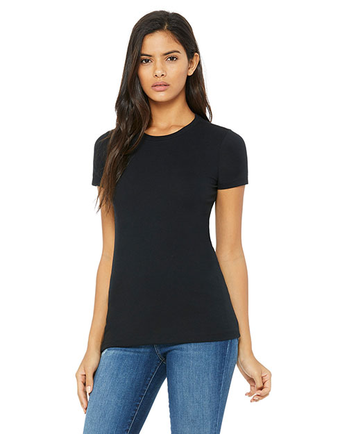Bella 6004 Women The Favorite T-Shirt Solid Blk Blend at bigntallapparel
