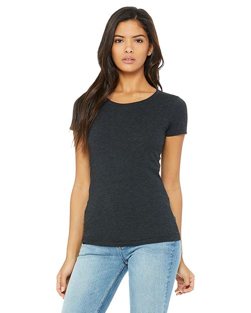 Bella B8413 Women Triblend Short-Sleeve T-Shirt Charcoal Triblend at bigntallapparel