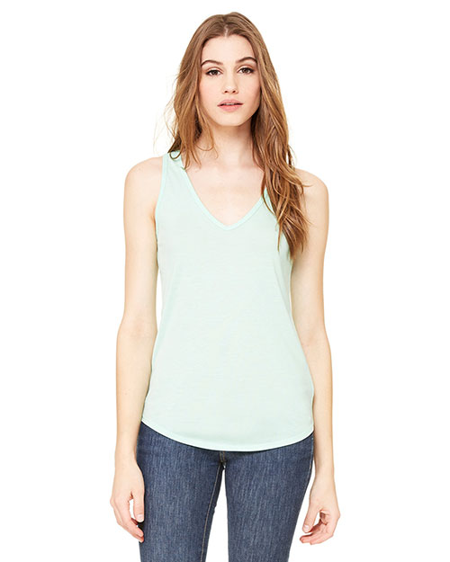 Bella B8805 Women Flowy V-Neck Tank Mint at bigntallapparel