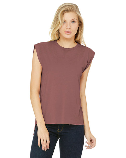 Bella + Canvas BC8804  BELLA+CANVAS Women's Flowy Muscle Tee With Rolled Cuffs. BC8804