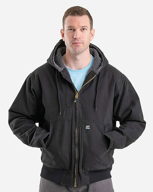Berne HJ317 Men's Highland Flex180® Washed Duck Hooded Work Jacket