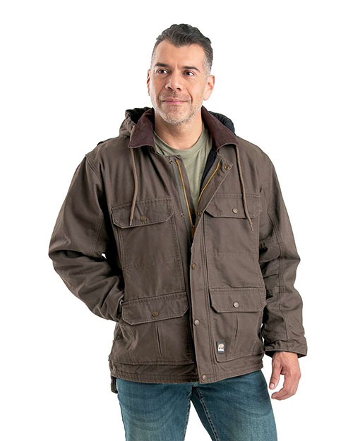 Berne JC613 Men's Heartland Washed Duck Zip-Off Hooded Coat