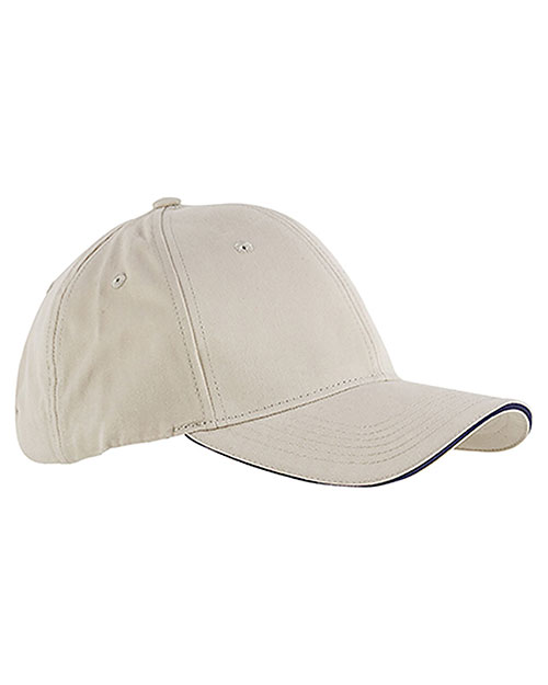 Big Accessories BX004 Men 6-Panel Twill Sandwich Baseball Cap