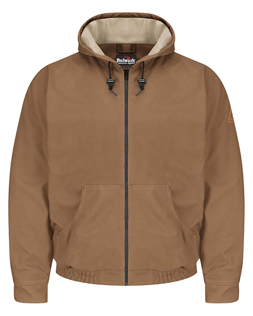 Bulwark JLH4L Brown Duck Hooded Jacket - EXCEL FR® ComforTouch® - Long Sizes