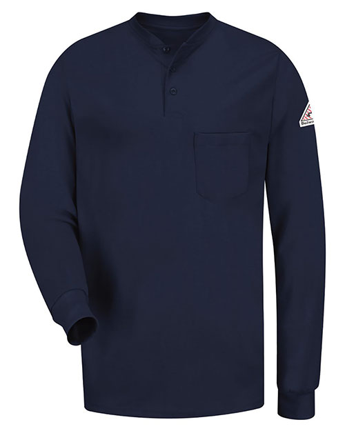Bulwark SEL2L Long Sleeve Tagless Henley Shirt - Long Sizes