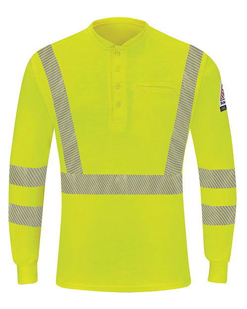 Bulwark SML4L Hi-Visibility Lightweight Long Sleeve Henley - Long Sizes