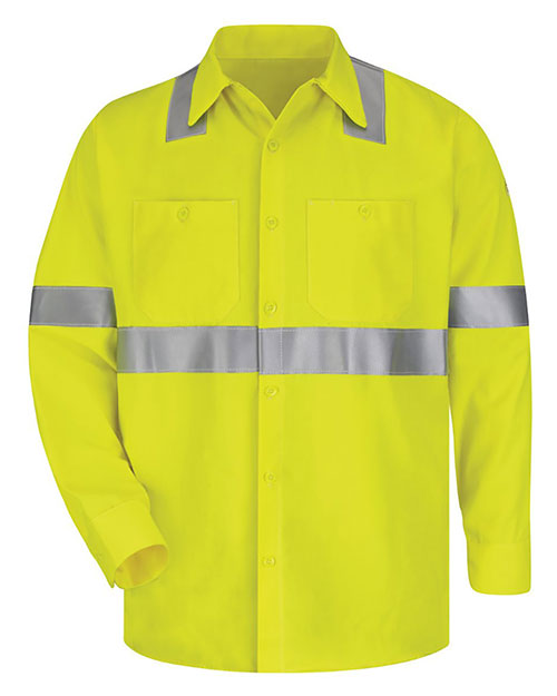 Bulwark SMW4L High Visibility Long Sleeve Work Shirt Long Sizes