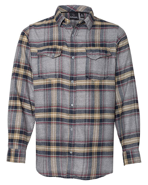 Burnside 8219 Snap Front Long Sleeve Plaid Flannel Shirt