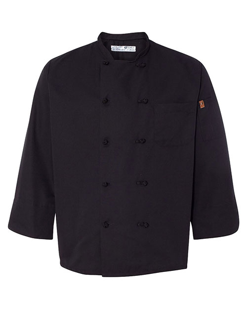 Chef Designs 0427  Black Knot Button Chef Coat