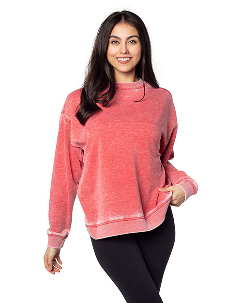 chicka-d 449CK Ladies' Burnout Campus Crew Sweatshirt