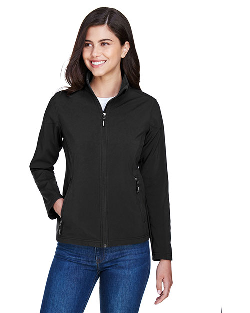 Ash City - Core 365 78184    Cruise Two-Layer Fleece Bonded Soft Shell Jacket BLACK 703 at bigntallapparel