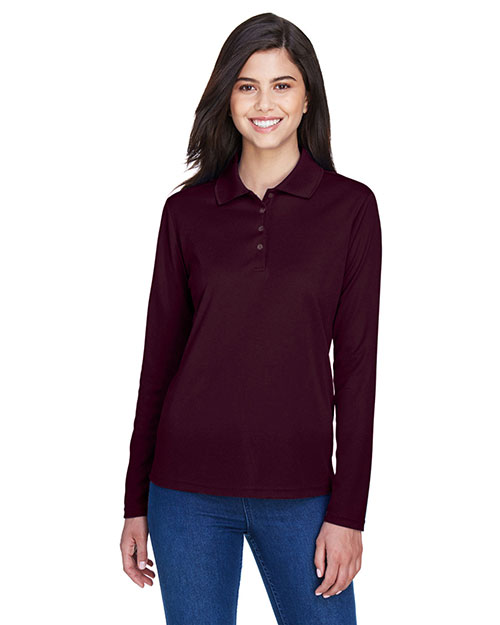 Ash City - Core 365 78192    Pinnacle Performance Long-Sleeve Pique Polo BURGUNDY 060 at bigntallapparel