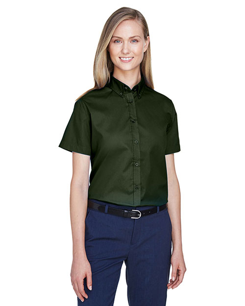 Ash City - Core 365 78194    Optimum Short-Sleeve Twill Shirt FOREST GREN 630 at bigntallapparel