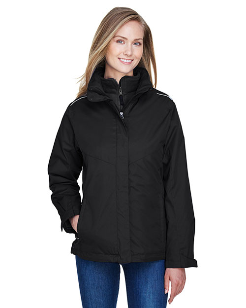 Ash City - Core 365 78205    Region 3-In-1 Jacket With Fleece Liner BLACK 703 at bigntallapparel