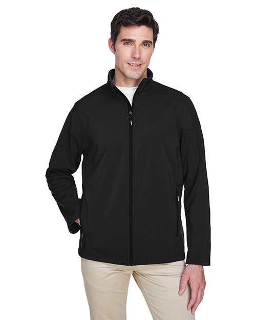 Ash City - Core 365 88184  Men Cruise Two-Layer Fleece Bonded Soft Shell Jacket BLACK 703 at bigntallapparel