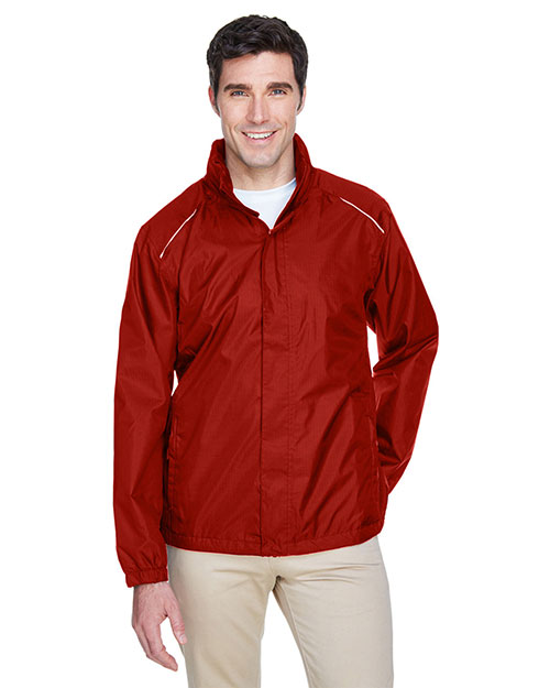 Ash City - Core 365 88185  Men Climate Seam-Sealed Lightweight Variegated Ripstop Jacket CLASSIC RED 850 at bigntallapparel