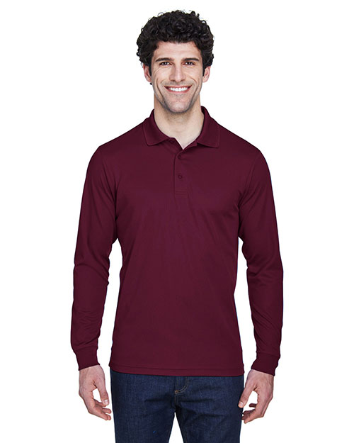 Ash City - Core 365 88192  Men Pinnacle Performance Long-Sleeve Pique Polo BURGUNDY 060 at bigntallapparel