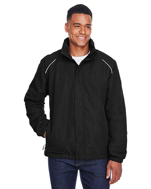 Ash City - Core 365 88224  Men Profile Fleece-Lined All-Season Jacket BLACK 703 at bigntallapparel