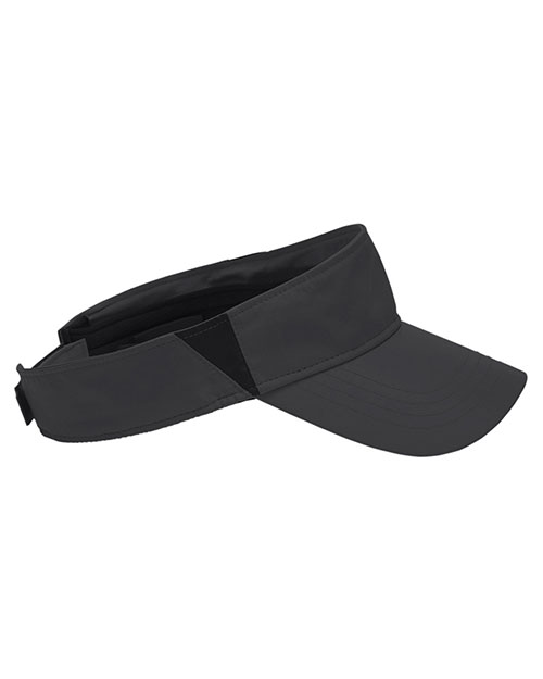 Ash City - Core 365 CE002  Adult Drive Performance Visor BLACK/ CARBON at bigntallapparel