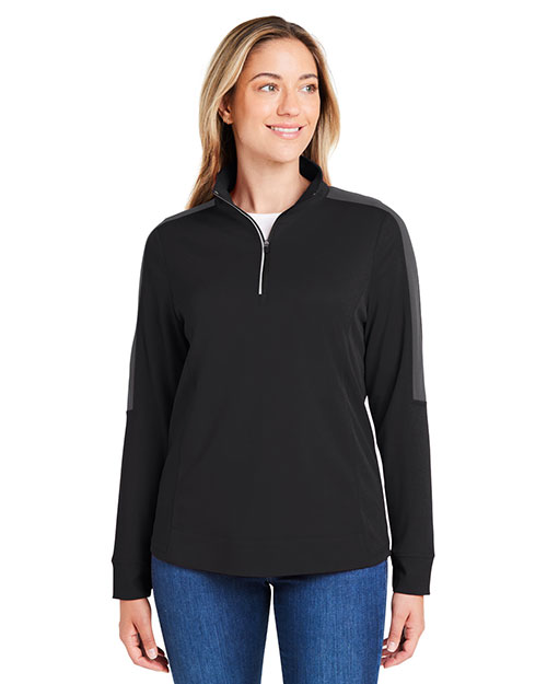 CORE365 CE404W  Ladies' Market Snag Protect Mesh Colorblock Quarter-Zip