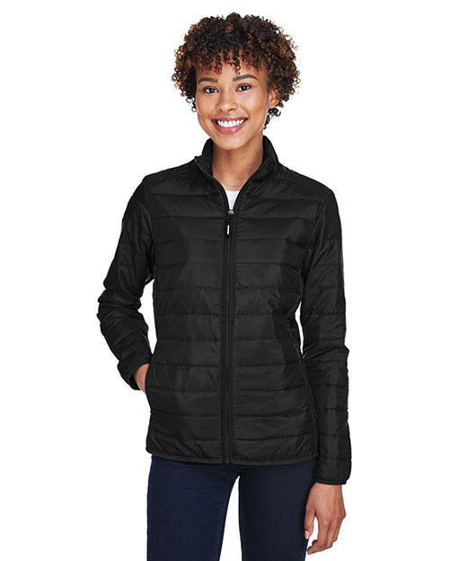 Ash City - Core 365 CE700W    Prevail Packable Puffer BLACK 703 at bigntallapparel