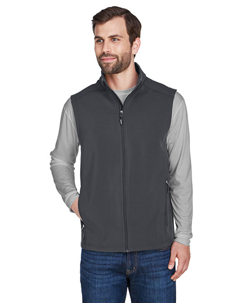Ash City - Core 365 CE701  Men Cruise Two-Layer Fleece Bonded Soft Shell Vest CARBON 456 at bigntallapparel