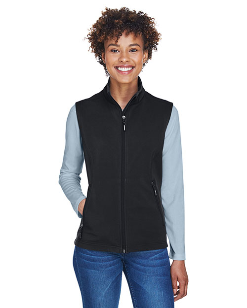 Ash City - Core 365 CE701W    Cruise Two-Layer Fleece Bonded Soft Shell Vest BLACK 703 at bigntallapparel