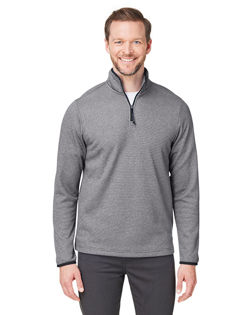 CORE365 CE73  Men's Venture Heathered Stripe Quarter-Zip