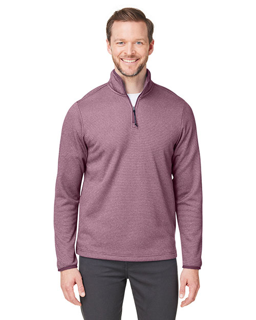 CORE365 CE73  Men's Venture Heathered Stripe Quarter-Zip