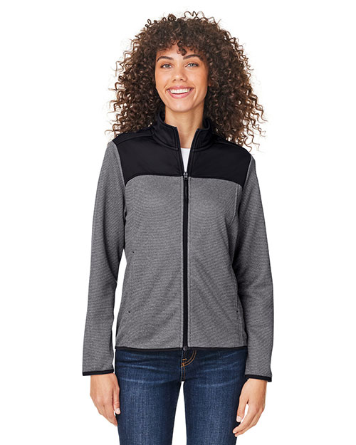 CORE365 CE74W  Ladies' Venture Heathered Stripe Hybrid Jacket