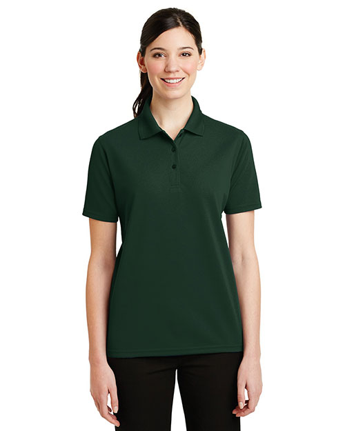 Cornerstone CS403 Women Menindustrial Pocketless Pique Polo Dark Green at bigntallapparel