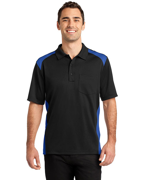 CornerStone Select Snag-Proof Two Way Colorblock Pocket Polo. CS416