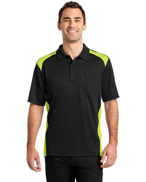 CornerStone Select Snag-Proof Two Way Colorblock Pocket Polo. CS416