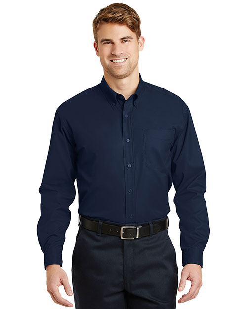 Cornerstone SP17 Men Long Sleeve Super Pro Twill Shirt Navy at bigntallapparel