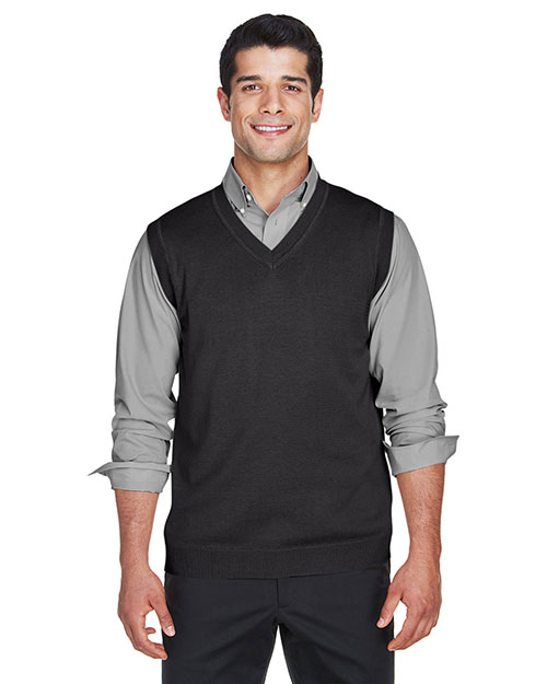 Devon & Jones D477 Men V Neck Vest Black at bigntallapparel