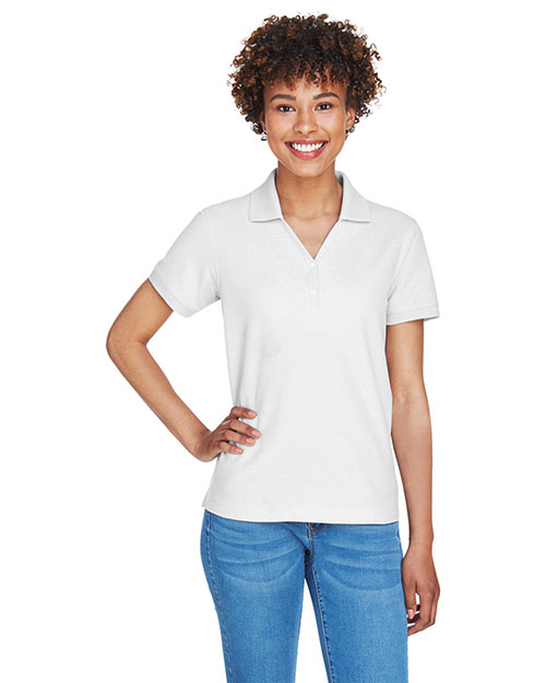Devon & Jones Classic D100W Women Pima Pique Short-Sleeve Y Collar Polo