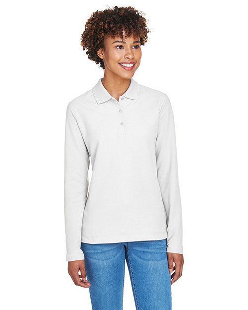 Devon & Jones Classic D110W Women Pima Pique Long-Sleeve Polo
