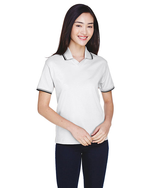 Devon & Jones Classic D140W Women Tipped Perfect Pima Interlock Polo