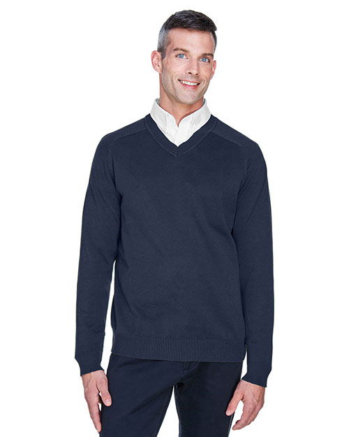 Devon & Jones D475 Men V Neck Sweater Navy at bigntallapparel