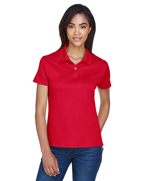 Devon & Jones DG200W Women Pima-Tech Jet Pique Polo Red at bigntallapparel