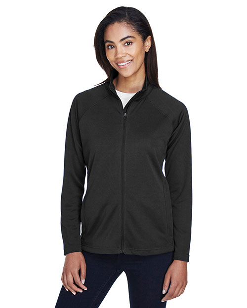 Devon & Jones DG420W Women Stretch Tech-Shell Compass Full-Zip Black at bigntallapparel