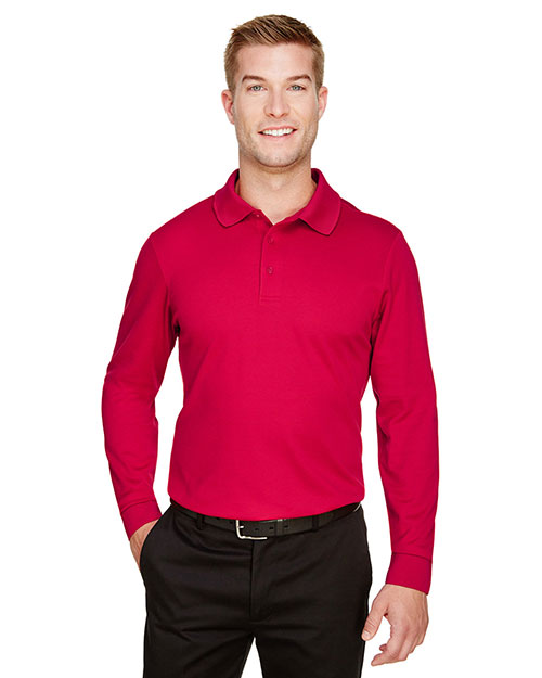 Devon & Jones DG20L Men CrownLux Performance™ 's Plaited Long Sleeve Polo