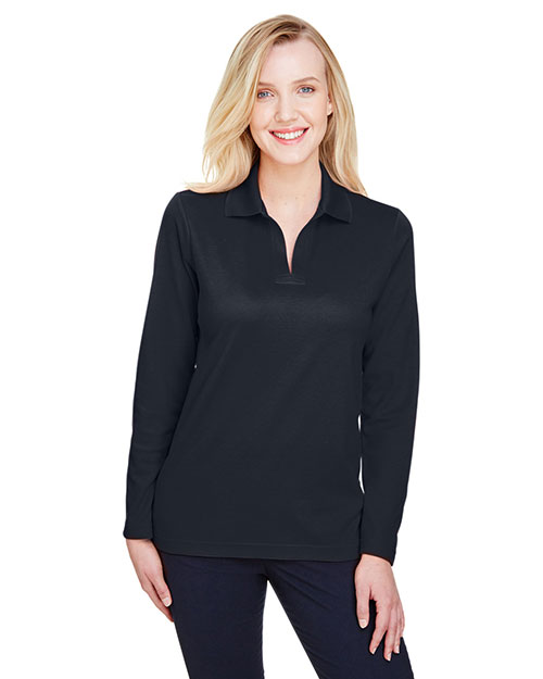 Devon & Jones DG20LW CrownLux Performance™ Ladies' Plaited Long Sleeve Polo