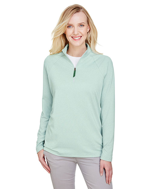 Devon & Jones DG480W Women CrownLux Performance™ Ladies' Clubhouse Micro-Stripe Quarter-Zip