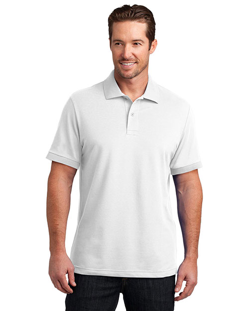  District Made Mens Stretch Pique Polo. DM325