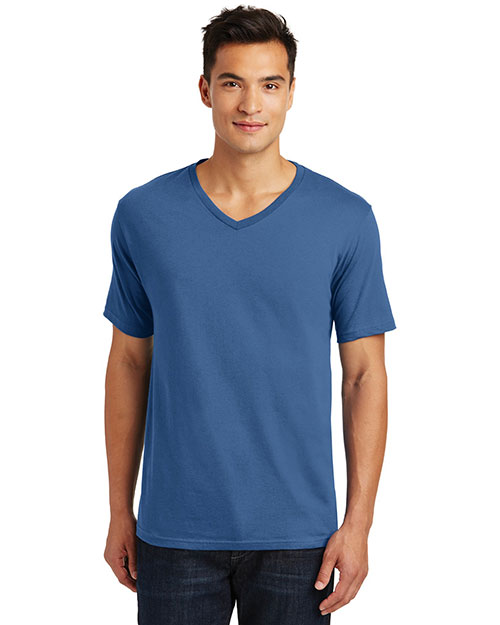 District Threads DT1170 Men Perfect Weight V Neck Tee Maritime Blue at bigntallapparel