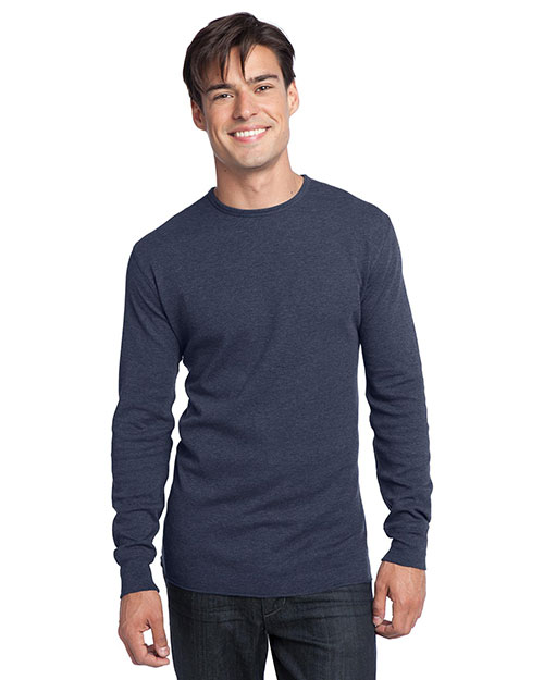 District Threads DT118 Men Long Sleeve Thermal Navy Heather at bigntallapparel